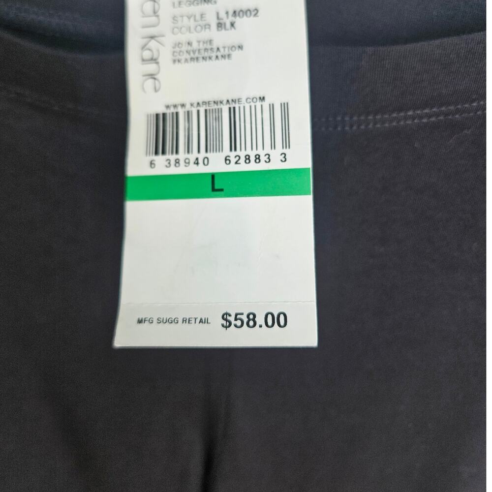 NWT Karen Kane Butter Soft Leggings Black MSRP $58 Large Stretch 32/29 B-36 - Picture 3 of 4